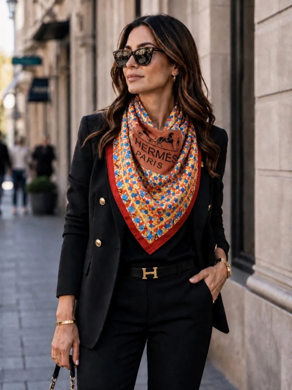 Square Silk Scarf Turtle Orange Red Brown Signed Paris Luxury Designer Inspired